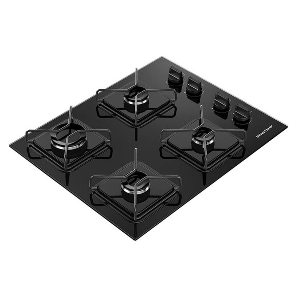 Cooktop 4 Bocas a Gás Brastemp, Grades de ferro Amarado, Chama Simmer - BDD61BE