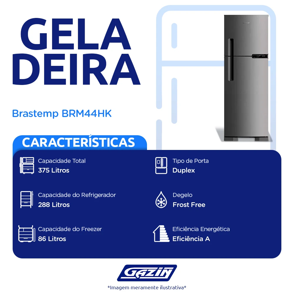 Geladeira Brastemp 375L Frost Free Duplex Cold Room BRM44HK