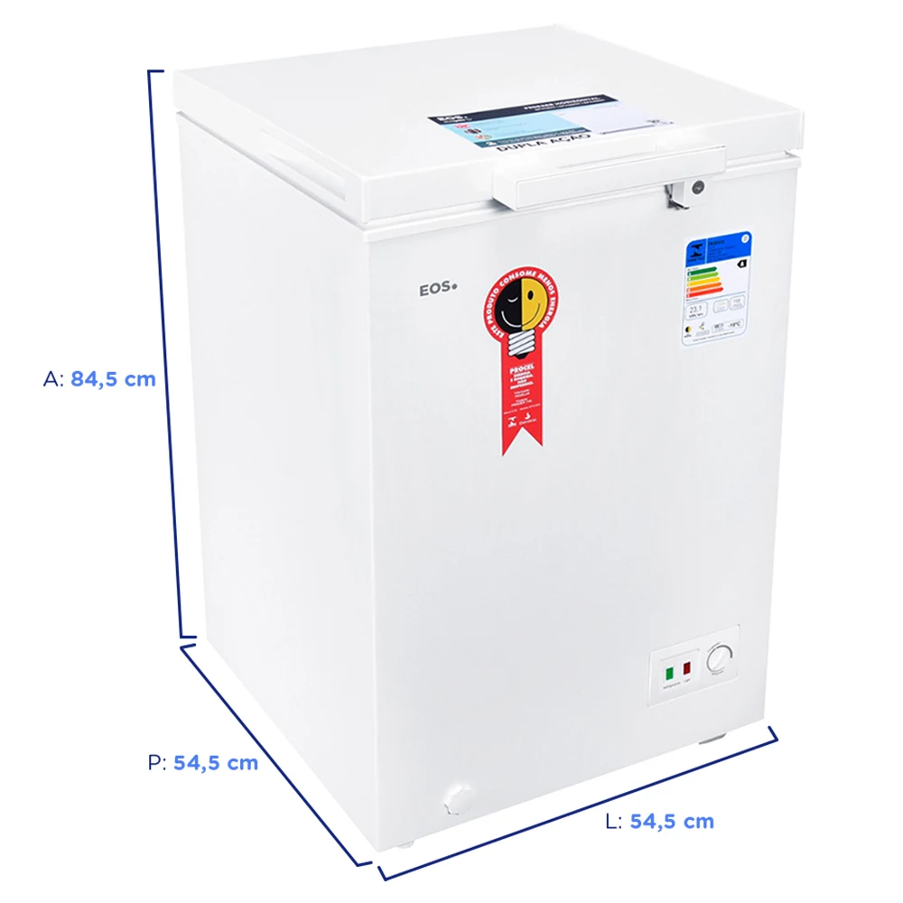 Freezer EOS Eco Gelo 110L 1 Porta Horizontal Degelo Manual