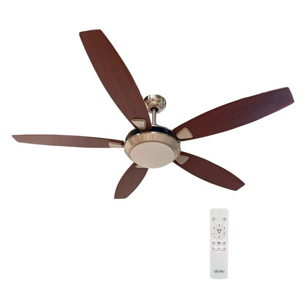 Ventilador de Teto com Controle Remoto Aliseu Modern 5 Pás 132 cm Cinza Bivolt
