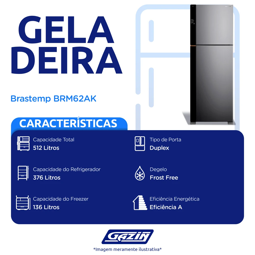 Geladeira Brastemp 512L Frost Free Duplex BRM62